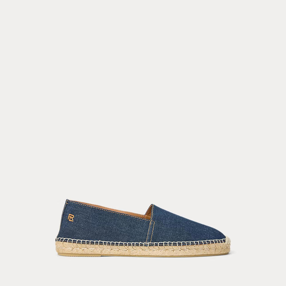 NEW Ralph Lauren Purple Label Bowsworth Indigo Denim Espadrilles Size 11 US